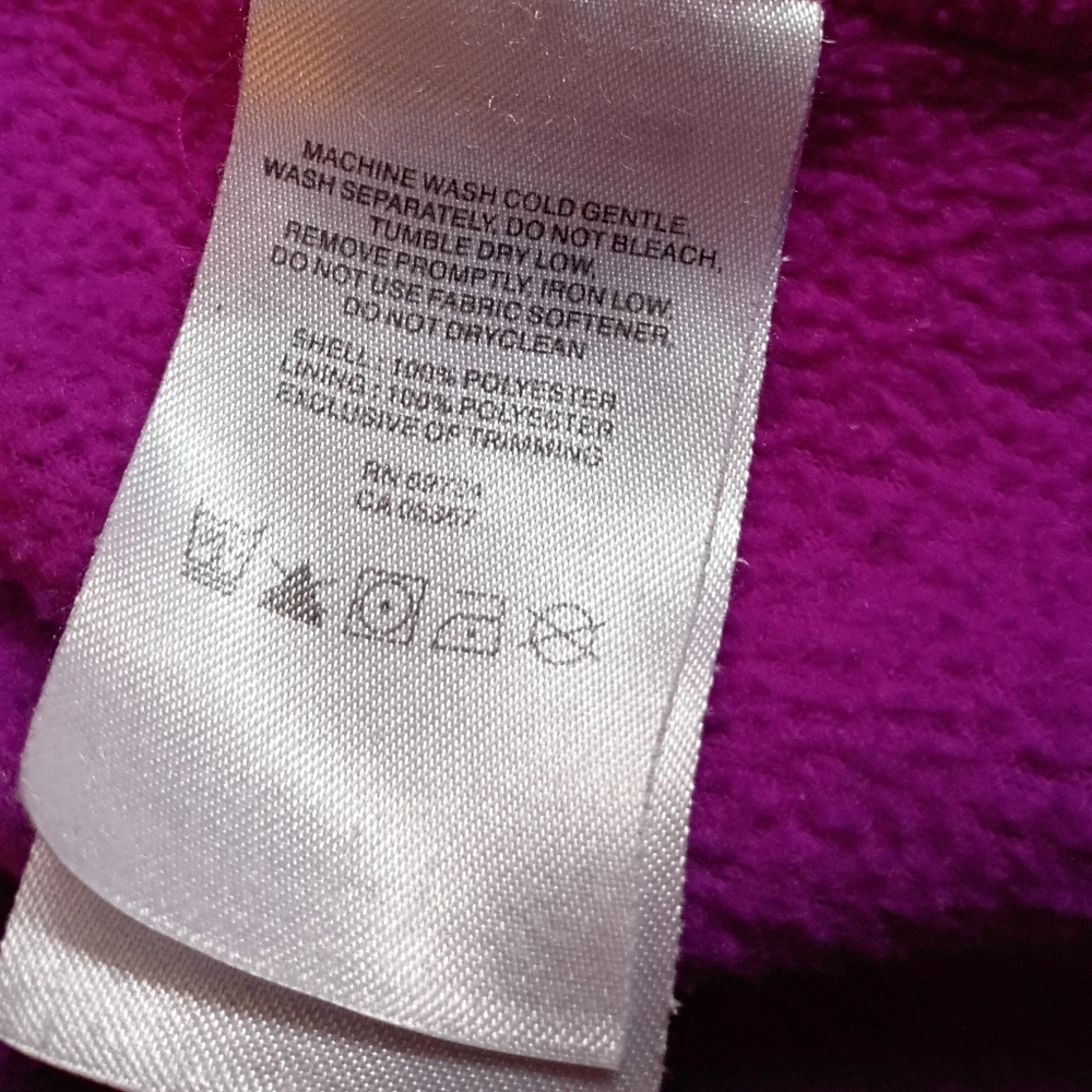 Columbia Girls' Fleece Jacket Fuchsia and Black Size L 14-16 - Picture 6 of 12